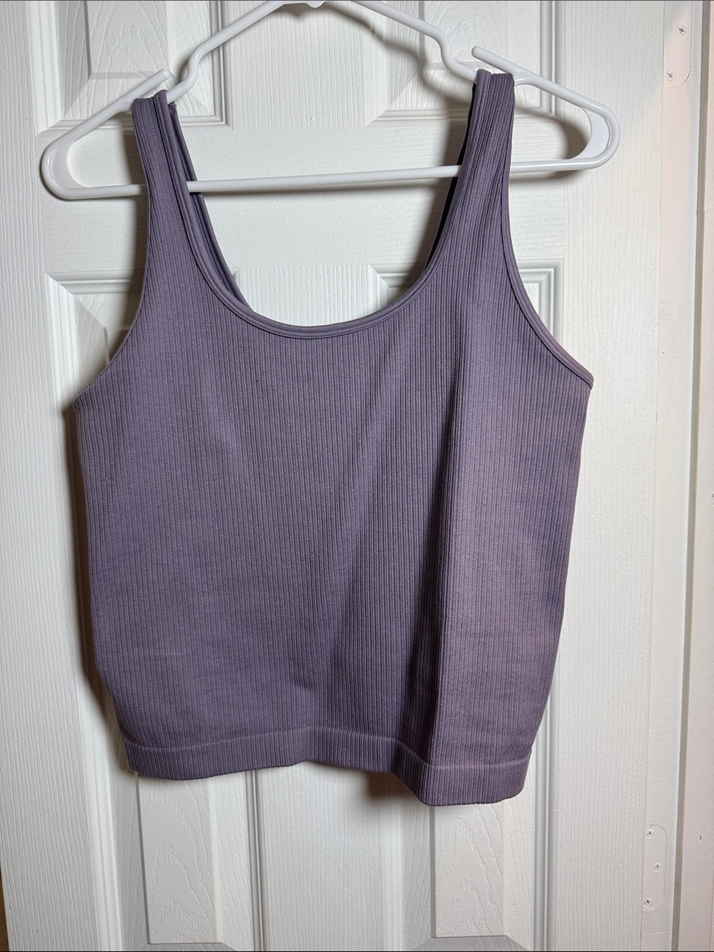 a new day Ribbed Scoop Tank Top - Lavender Purple